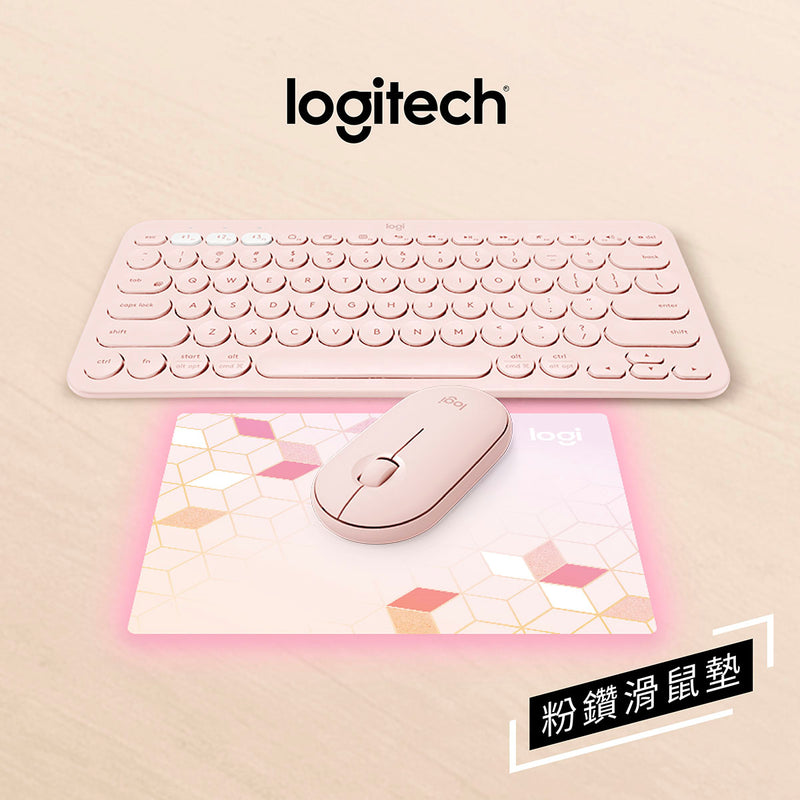 LOGITECH 羅技 K380 & PEBBLE 無線滑鼠鍵盤組合套裝 (英文版)