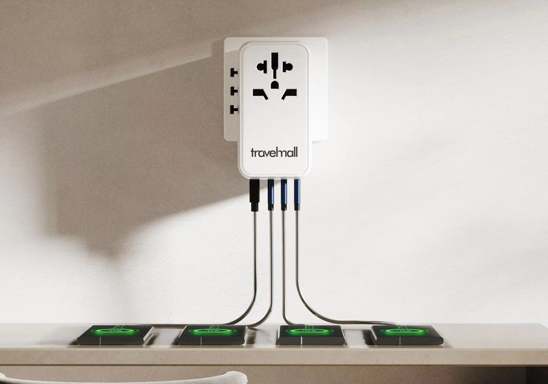 Travelmall 120W PD 高效能4 USB 旅行轉換插頭, 手提電腦適用