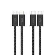 BELKIN 貝爾金 BoostCharge USB-C 至 USB-C 編織連接線 (黑/240W/1.5米/2件裝)