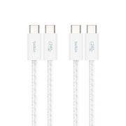 BELKIN 貝爾金 Belkin 貝爾金 BoostCharge USB-C 至 USB-C 編織連接線 (白/240W/1.5米/2件裝)