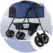 BELLO Car Basket Split Four-Wheel Universal Foldable Dog Trolley (Load Weight: 12kg)