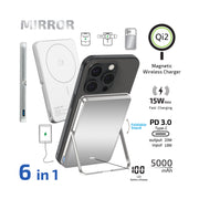 inno3C i-5M3 Qi2 Mirror Ultra Slim Magnetic Wireless 5000mAh Power Bank with Stand