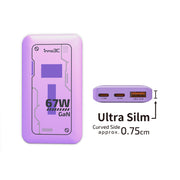 inno3C i-67DT Ultra Slim 67W 3-Ports GaN Travel Fast Charger (Purple)