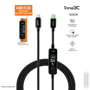inno3C i-DC240-12 240W TFT LCD Type-C to Type-C Data Transfer Charging Cable