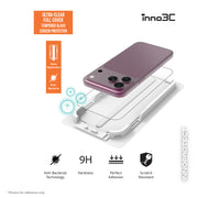 inno3C Ultra-Clear Anti-bacterial Full Cover Glass Screen Protector for iPhone 18 Pro (Easy Applicator)