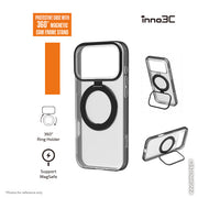 inno3C Magnetic Matte Case with 360° Rotation Camera Frame Stand for iPhone 18 Pro