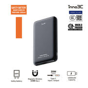 inno3C 創品 (CCC QR code) [ CCC 3C 認證 ]  M10-20W-1 安全電芯 磁吸無線充移動電源 10000mAh