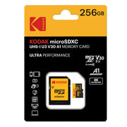 KODAK microSD 256GB UHS-I U3/V30/A1 memory card with Adapter