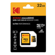 KODAK 柯達 Micro-SD 32GB UHS-I U3/V30/A1 記憶卡 附適配器 存儲卡