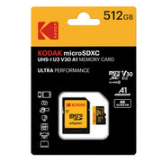 KODAK microSD 512GB UHS-I U3/V30/A1 memory card with Adapter
