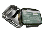 Lexngo Microwavable 316L Stainless Steel Two Compartment Container with ABS Lid - 800ml