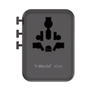 Momax 1-World2 45W 5-Port USB-C Dual AC Travel Adaptor - UA31