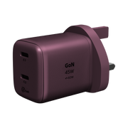 Momax 1-Charge 45W 2-Port GaN Charger 2x USB-C - UM81A Power Charger