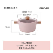 Neoflam Blossom 24cm 4.8L Casserole with glass lid and Grip (IH)