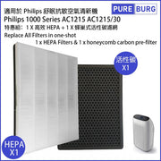 Pureburg 淨博 代用濾網組合 (適用於 Philips AC1215 AC1215/30 舒眠抗敏空氣清新機空氣清新機)