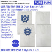 Pureburg Compatible Disposable Dust bags for Cat & Dog 5000/8000/Compact C3/S600/S800