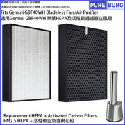 Pureburg GBF40WH Compatible Replacement Filter Set for Gemini GBF40WH Bladeless Fan