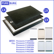 Pureburg Compatible Replacement Filter Set for Panasonic 35 Series