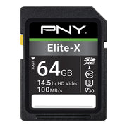 PNY Elite-X Class 10 U3 64GB Memory Card