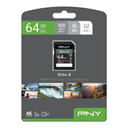 PNY Elite-X Class 10 U3 64GB Memory Card