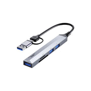 REMAX RU-U7 鋁合金5合一分線器Type C+USB HUB