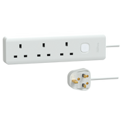 SCHNEIDER EASY系列 13A 三位電源插座連總開關及LED指示燈 (連2.5米線)