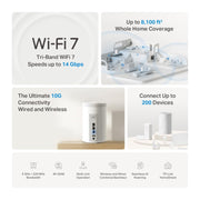 TP-Link Deco BE68 BE14000 Tri-Band Wi-Fi 7 Mesh System (1-pack)