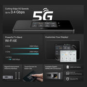 TP-Link M8550 5G AXE3600流動數據及Wi-Fi 6E行動Wi-Fi分享器