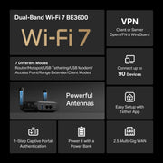 TP-Link TL-WR3602BE 雙頻 BE3600 Wi-Fi 7 Roam™ 7 便攜式路由器