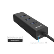 UNITEK Y-3089 4接口 USB Hub (帶外接Micro USB電源口)