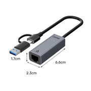 UNITEK Y-3465AGY01 USB-C/A轉千兆位乙太網轉接器