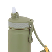 VACA S/ST VACUUM 0.63L PORTABLE SPORT BOTTLE WITH STRAW (ARMY GREEN)