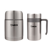小牛角 真空套裝: 0.7公升湯壺+ 0.5公升手柄杯 (不銹鋼)