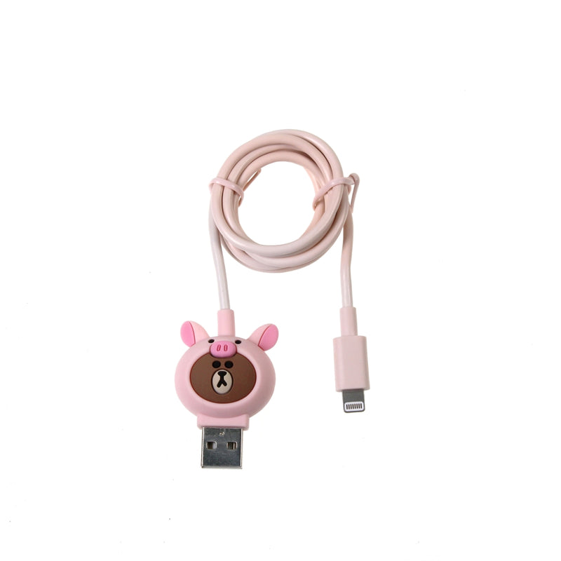 LINE FRIENDS PIGGY BROWN LIGHTNING 接線