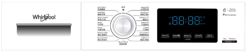 WHIRLPOOL FRAL80111 8kg 1000rpm  Washer Built Under Model