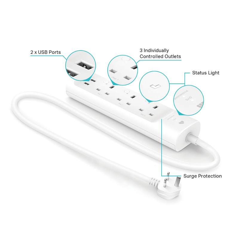 TP-Link TL-KP303 Wi-Fi 智能拖板 (3 Smart Outlets + 2 USB)