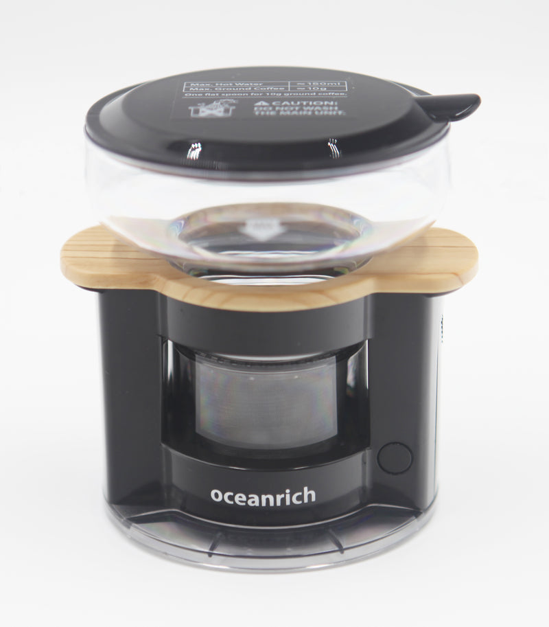 Oceanrich 便携式迷你智能自動旋轉手沖咖啡機（黑色/木紋）