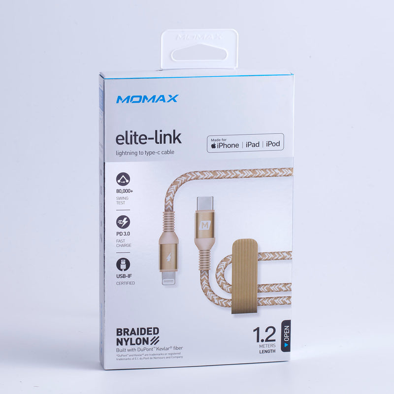 Momax Elite USB-C to Lightning 1.2m 尼龍編織連接線