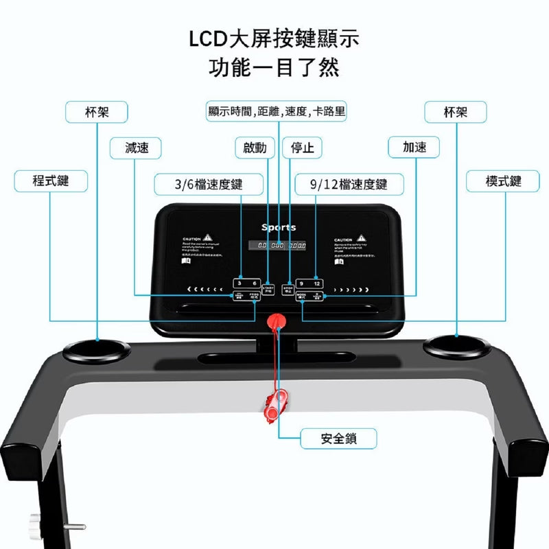 OneTwoFit OT158UK 可折疊跑步機