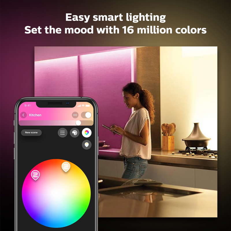 PHILIPS 飛利浦 HUE LIGHTSTRIP PLUS V4 藍牙兼容 白光及彩光燈帶 2米基本版