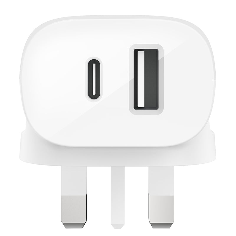 BELKIN 貝爾金 BOOST CHARGE 30W USB-C + USB-A 家屬用充電器 + USB-C 轉 Lightning 線纜