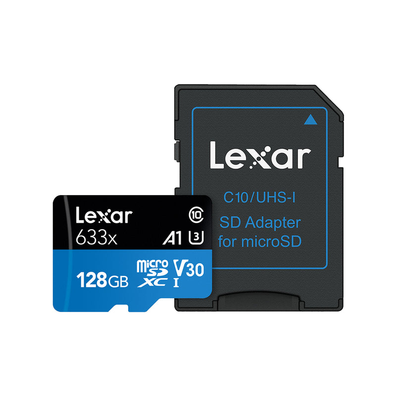 Lexar MICROSDXC 633X 128GB UHS-I CARD WITH SD ADAPTER