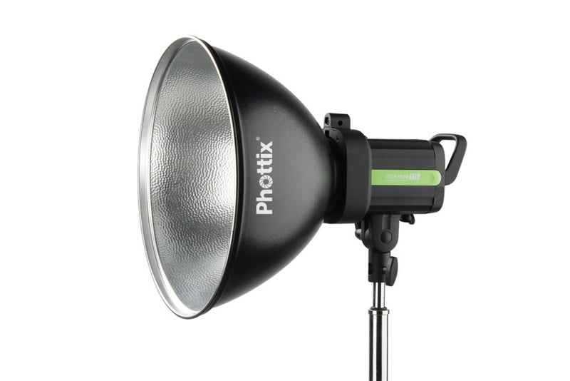 Phottix 82330, Wide Angle Reflector with Grid and Diffuser (Bowens Mount, 35cm, 13.8", Silver)