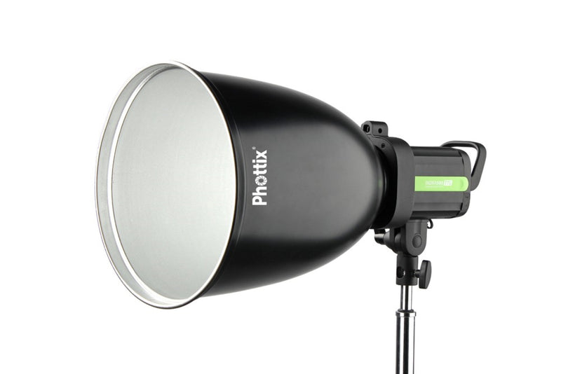 Phottix 82329, 45 ° Long Range Reflector with Grid and Diffuser (Bowens Mount, 30cm, 11.8", Silver)