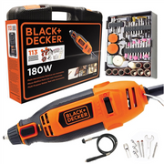 BLACK + DECKER RT18KA Black+Decker 180W Electric Rotary Tool with 118 pc Acc. Kit Box