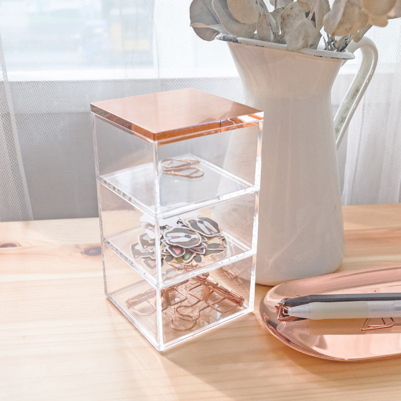 Moosy Life Taiwan Rose Gold Stackable Desk Organizer