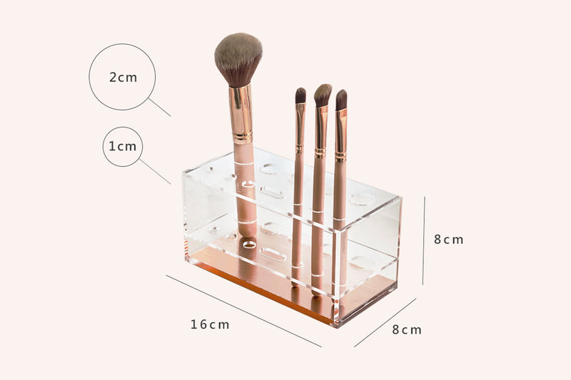 Moosy Life Taiwan Acrylic 12 Spaces Nail Brush Makeup Brush Holder (Rose Gold)