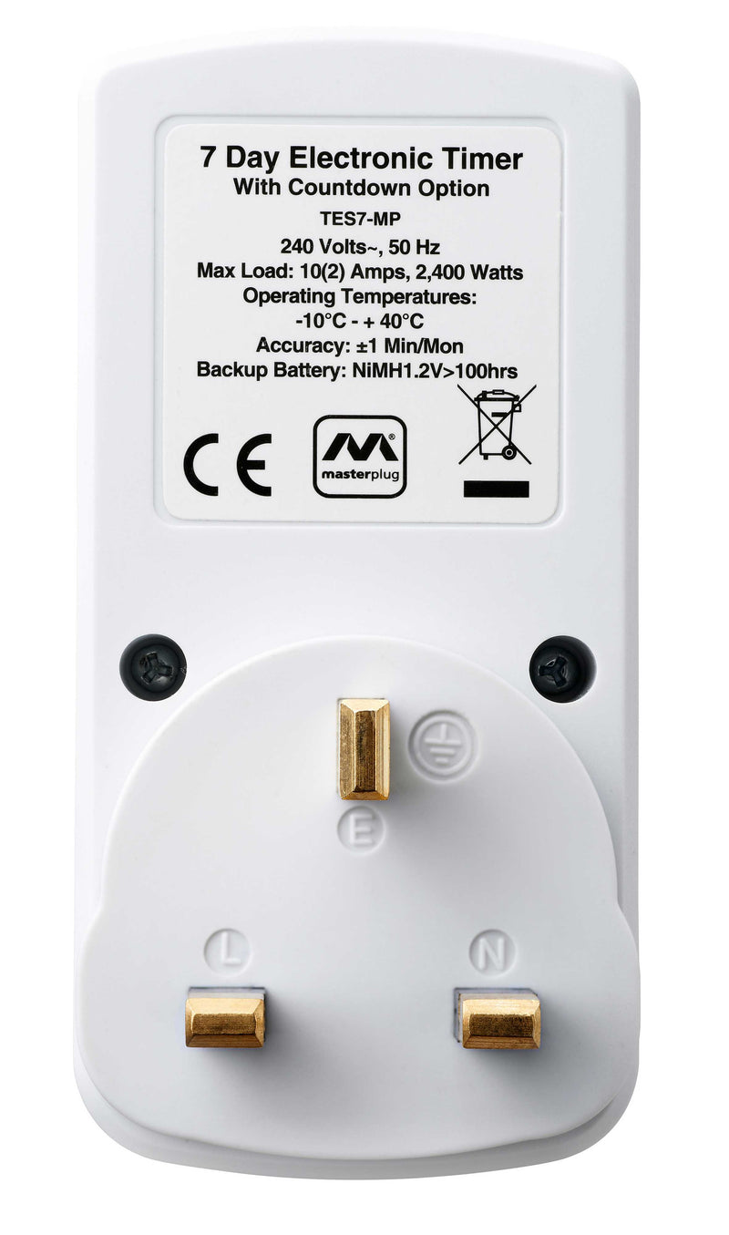 Masterplug TES7 7 Days Electronic Timer