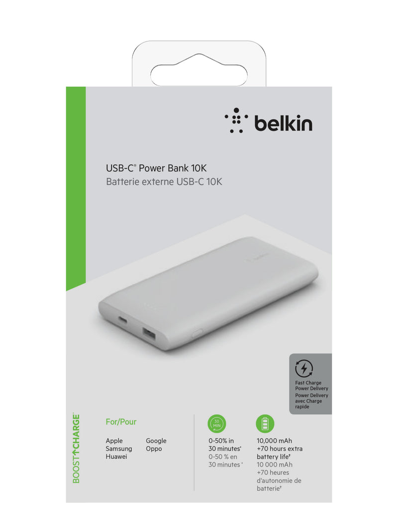 BELKIN 貝爾金 BOOST↑CHARGE™ USB-C PD 行動充電器 10K + USB-C 線纜