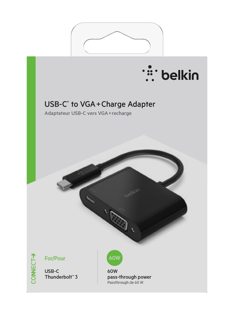 BELKIN 貝爾金 USB-C 轉 VGA + 充電轉接器 (60W)